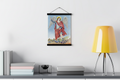 Saint Michael Vanquishing Satan print in a black magnetic bar hanger, lifestyle scene